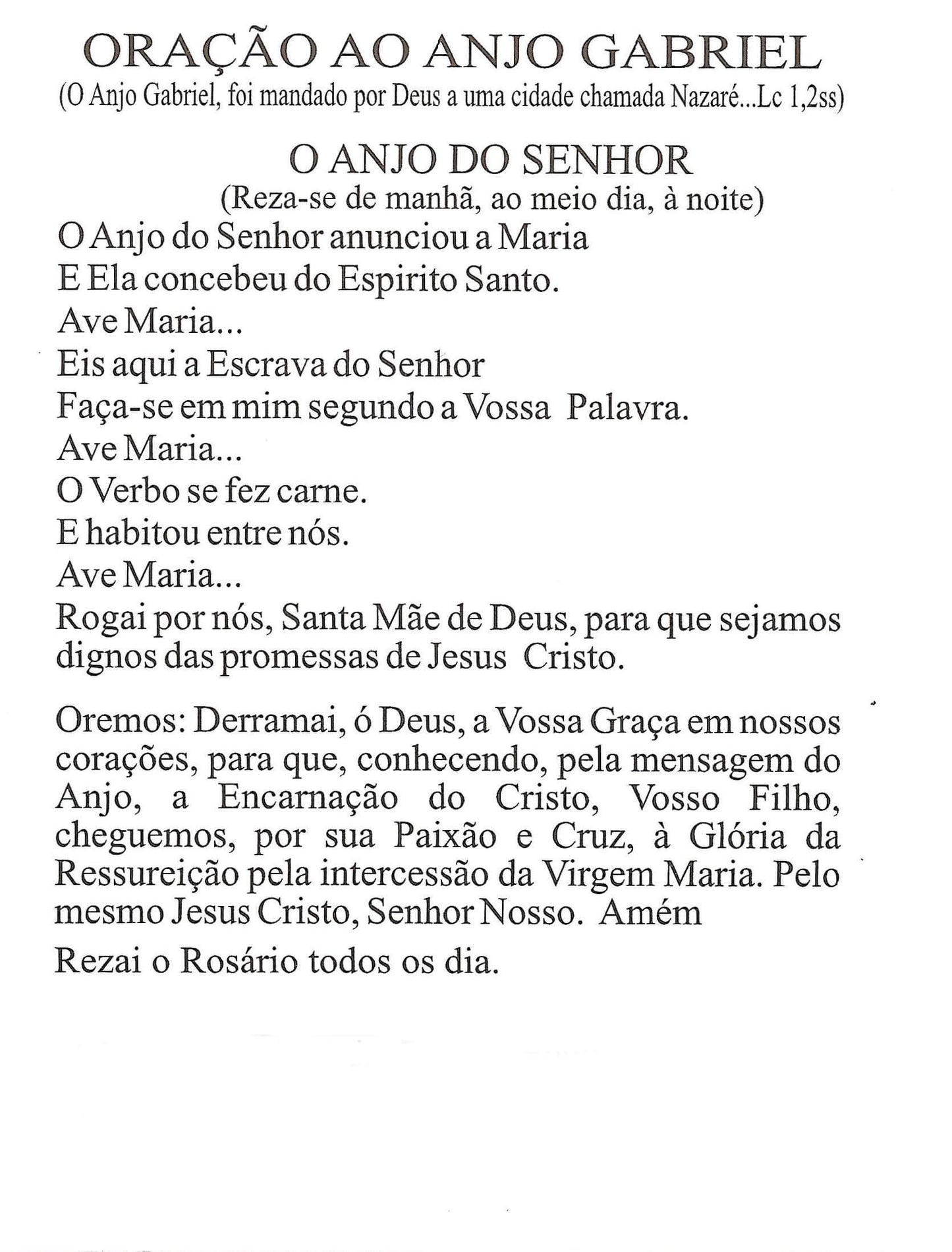 Oração Colorida Anjo Gabriel