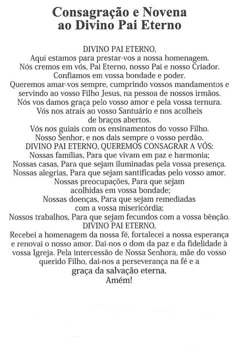 Oração Colorida Divino Pai Eterno