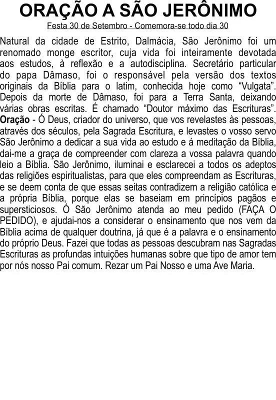 Oração Colorida São Jerônimo