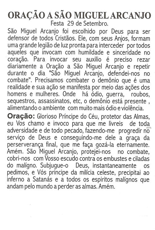 Oração Colorida São Miguel Arcanjo
