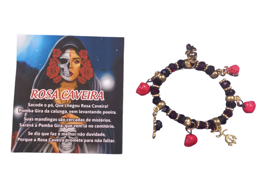 Pulseira Orixás Rosa Caveira