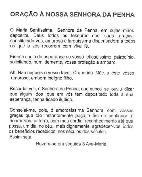 Oração Colorida Nossa Senhora Penha