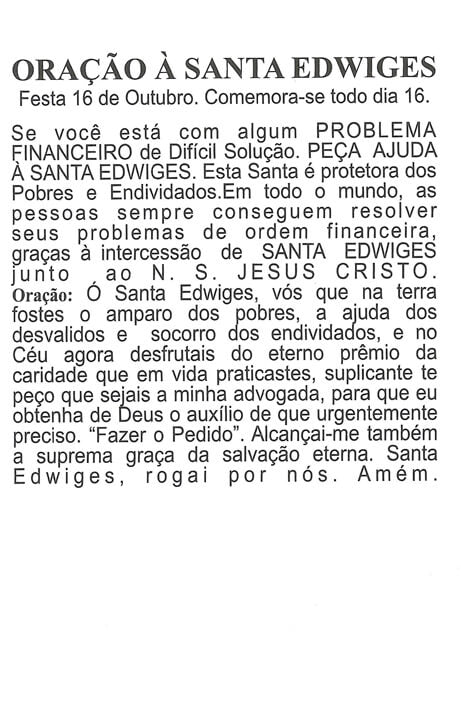 Oração Colorida Santa Edwiges