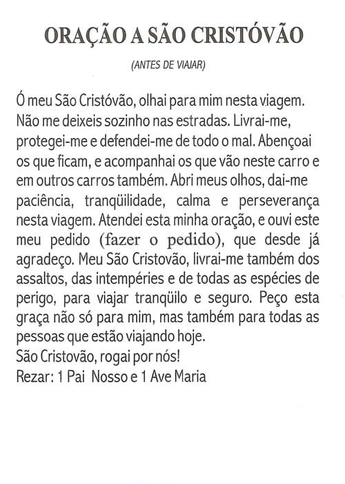 Oração Colorida São Cristovão