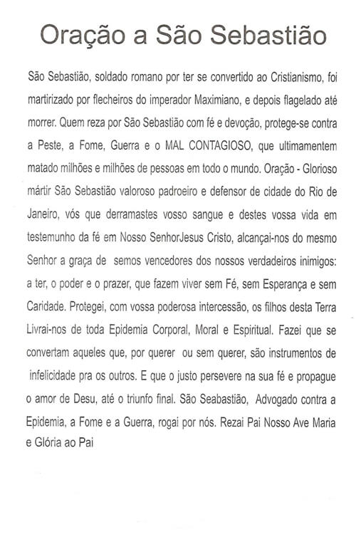 Oração Colorida São Sebastião